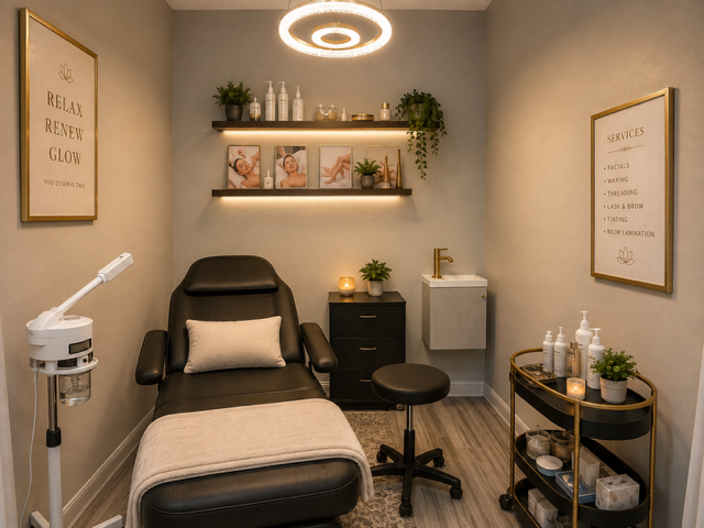 Private facial and beauty treatment suite